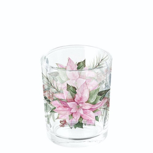 Teelichthalter glas pink - teelichthalter,,
