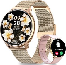 Smartwatch Damen mit Telefonfunktion Fitnessuhr für Android & iOS-Apple - Gold