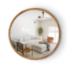 Runder Spiegel mit Holzrahmen