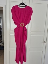 Kleid Cut Out Zara Xl 42 Pink Leinen Viskose