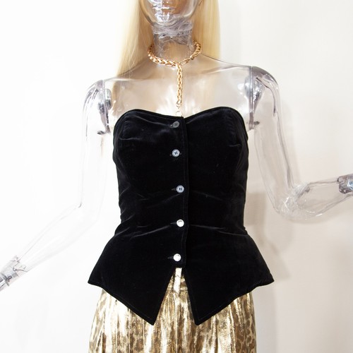 Vintage 1980er schwarz samt - vintage,