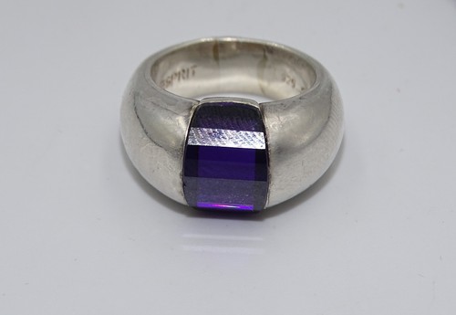 Silberring 925 mit lila - silberring,