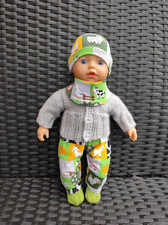 Puppenkleidung 30cm 32cm Handmade Set 5tlg m. Halstuch/Söckchen Bauernhoftiere