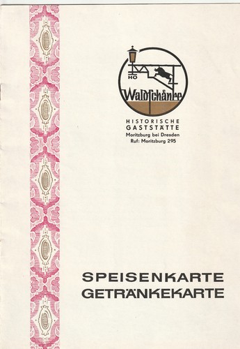 Ddr speisekarte moritzburg - ddr,