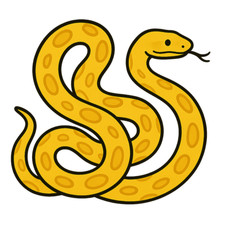 9X9 Car Sticker Yellow Snake
