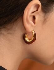 Bernstein Optik Ohrringe vergoldet Schmuck Accessoires Damen Geschenk Mode Damen