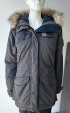 FJÄLL RÄVEN Winter Jacke braun Kapuze wattiert  Taschen warm S- 38/40