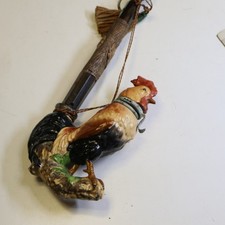 Exklusive Hahnen Figuren Porzellankopfpfeife, 19. Jhd., Kopf 15 cm       D60