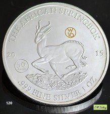 Silberunze Gabun 2015 The Springbock mit Privy Mark W16