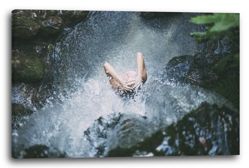 Wandbild wasserfall oase - wandbild,