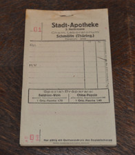 Alter Rechnungsblock um 1940 Stadt-Apotheke Chem. Laboratorium Schmölln Breslau