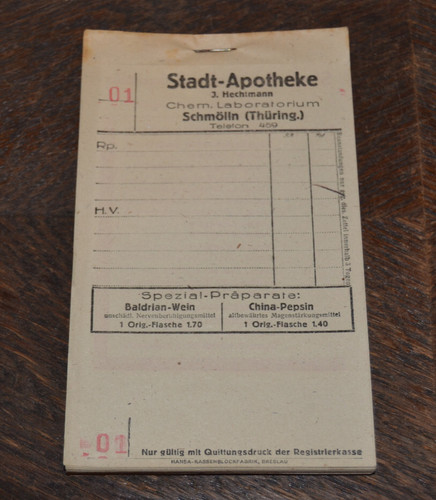 Alter rechnungsblock 1940 - rechnungsblock,