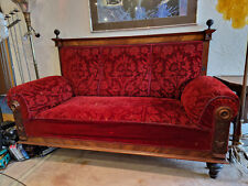 Antik Antiquität Sofa Couch Gründerzeit Samt rot, Vintage 