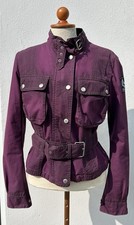 Belstaff Gold Wachsjacke Motorradjacke Bikerjacke violett lila IT 42 D 36