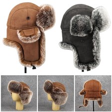 Unisex Fliegermütze Wildleder