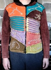 Hippie-Style Hoodie mit Reißverschluss, Unisex, Multicoloured