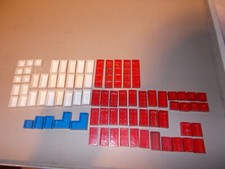 LEGO-alt:" 77 Hohlsteine/MURSTEN rot/weiß/blau"....50er Jahre