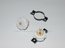 Noval-Fassung 2x tube socket high-precision gold-terminals-teflon-body