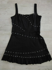 Living Dead Souls Minikleid Gothic schwarz Lochnieten Gr. 40