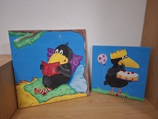 Schönes Raben- Leinwandbilder- Set