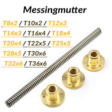 T8/10/12 - T36 Edelstahl 304  Trapezgewindespindel Messingmutter für Spindel aus