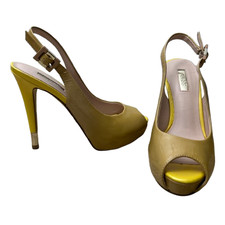 GUESS High Heels Damen Beige Stiletto Größe UK 2,5 EU 35 Peeptoe Slingback Schuhe