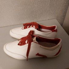 Damen Leder Sneaker von Armani Jeans , weiß/rot, Größe 38