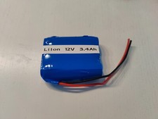 LiIon Akku 12V 3,4Ah mit BMS Schutzschaltung 3x 18650 Zellen