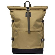 Sandqvist Icon Rolltop - Rucksack L 16" 65 cm erw. olive drab with black leather