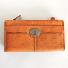 FOSSIL Damen Geldbörse MARLOW ZIP CLUTCH LIGHT ORANGE SL3290830 Leder Börse