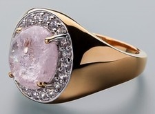 Schmuck Ring Silber 925 gelbvergoldet Morganit Zirkon 3,29ct RW16 Ä5285