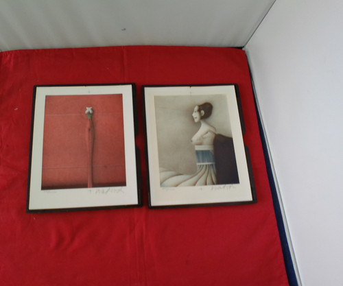 Farblithografie dame im - farblithografie,