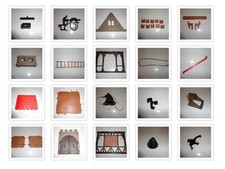 Playmobil Ritterburg Fachwerk Haus / Ersatzteile Mauer 3666 3667 3888 3665 3450