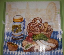 Windlicht aus Serviettentechnik  Bayern  bunt