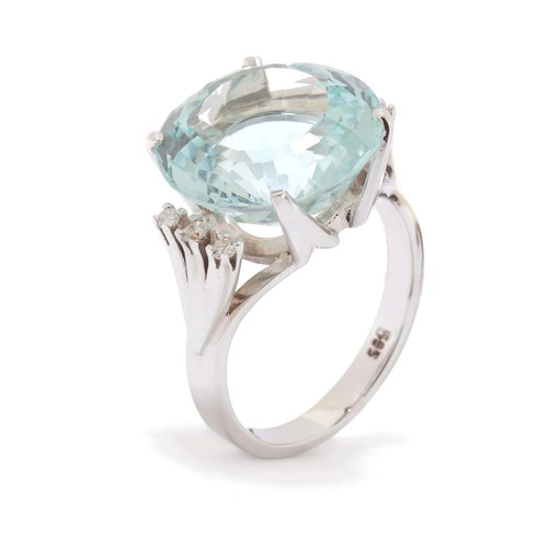 Aquamarin ring aus 585er - ring,