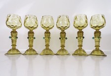 Alte Römer Weingläser 6 Stück Beerennoppen Grün 