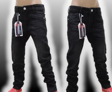 Jungen-Jeans~Kinder-Stretch-Jeans-Hose~Slim-Fit Hose Schwarz Gr.8-16~Neu-7356K66