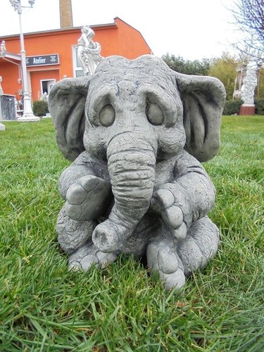 Steinfigur elefant steinguss - steinfigur,