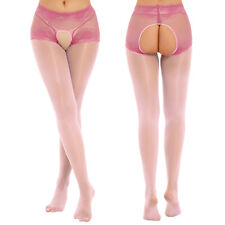 DE~Damen Sheer Spitzen transparente Strumpfhose im Schritt offen Legging Dessous