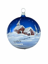 Weihnachtskugel -Dekokugel -Winterlandschaft mundgeblasen & handbemalt Lauscha