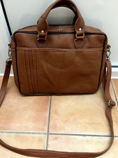 NEU - Echt Leder Aktentasche Collegetasche Business-Tasche in schönem Braun-Ton