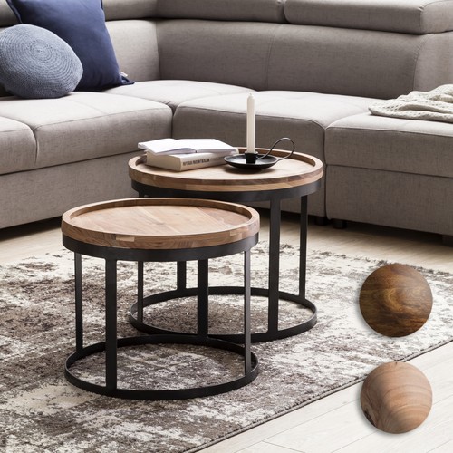 Couchtisch 2er set - 2er, massivholz