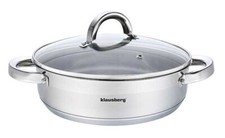 Flacher Kochtopf aus Edelstahl