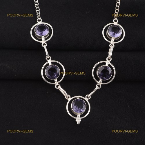 Runde natural iolite - iolite, 925