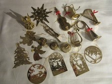 18 x Christbaumschmuck goldfarben  Metall/Blech , Advents-u.Weihnachtsdeko,