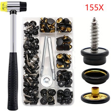 155x Edelstahl Druckknopf