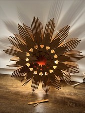 Weihnachtsstern Adventsstern Fensterdeko Holz VINTAGE - mit BELEUCHTUNG, Defekt