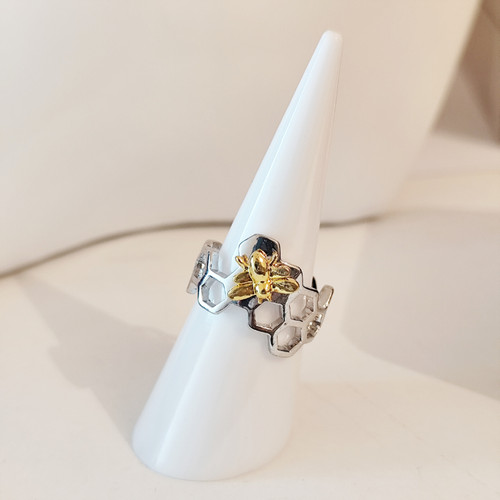 Biene zellen ring damen 925 - ring,