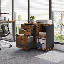 WOLTU Rollcontainer Aktenschrank Bürocontainer Rollwagen Container 3 Schubladen