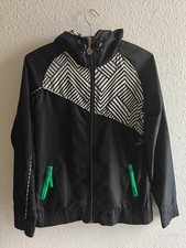Volcom Damen Regenjacke, Jacke, Schwarz, mit Streifen,Größe S